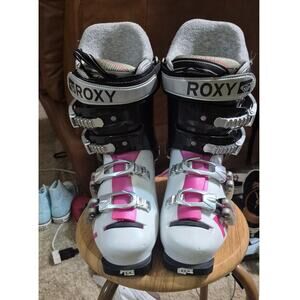 ROXY Women's Ski Boots White Pink Black Mondo 23.5 Size 6.5